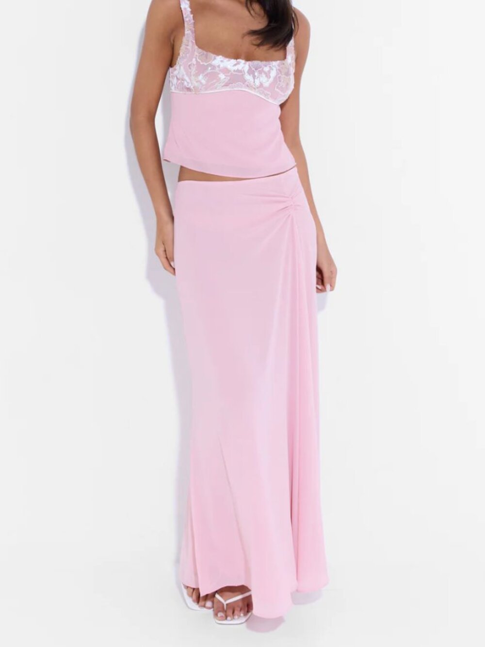 Sasha Therese Seraphina Skirt Lumi Top Set Pink M NWT